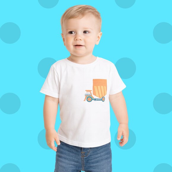 Tommy Bahama Baby Boys 18M White Graphic Tee – Dump Truck Pocket Design - Picture 1 of 7